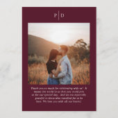 Menu Deep Burgundy Elegant Classic Wedding (Dos)