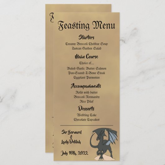 Menu Défilement de libellule (Devant / Derrière)