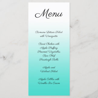 Menu Dégradé de turquoise minimaliste