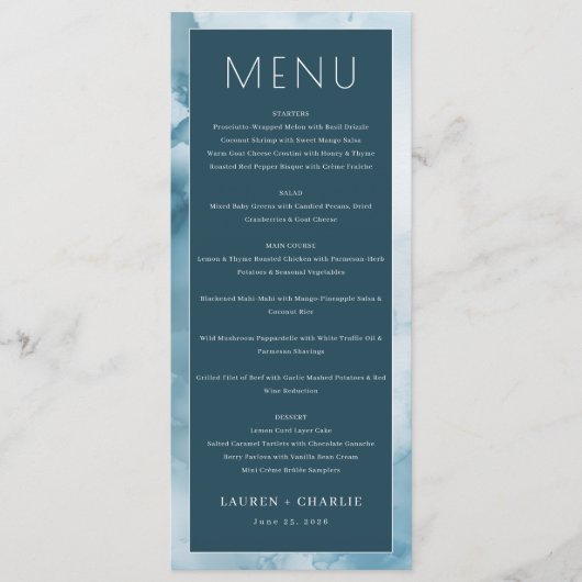 Menu Dégradé Navy Élégant (Devant)