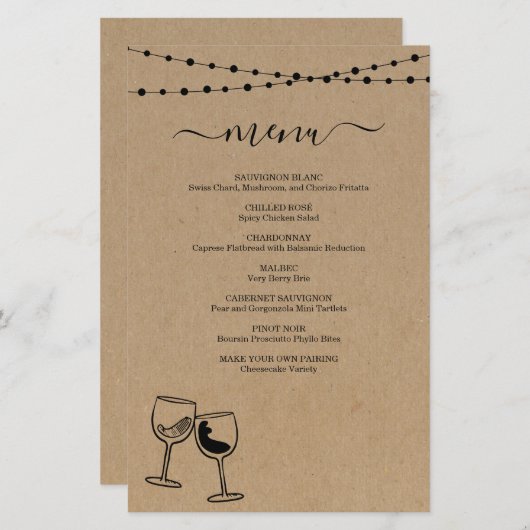 Menu Dégustation (Devant / Derrière)