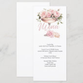 Menu Déjeuner de mariage, Réception de mariage, floral, (Devant / Derrière)