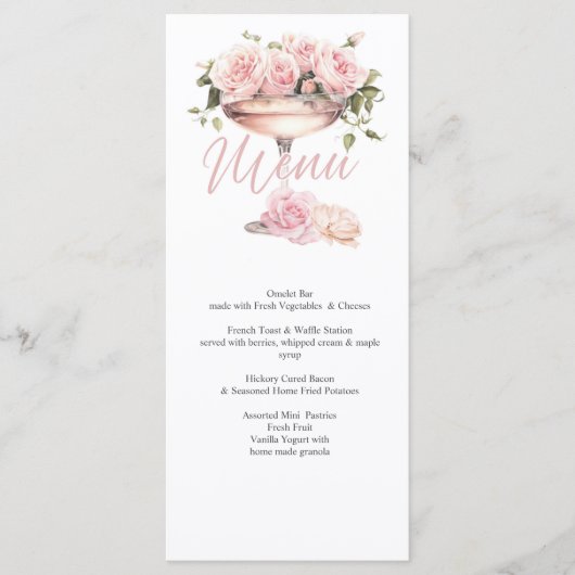 Menu Déjeuner de mariage, Réception de mariage, floral, (Devant)
