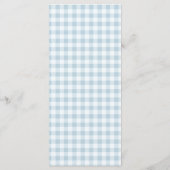 Menu Déjeuner de Pâques au gingham bleu avec poussin et (Dos)