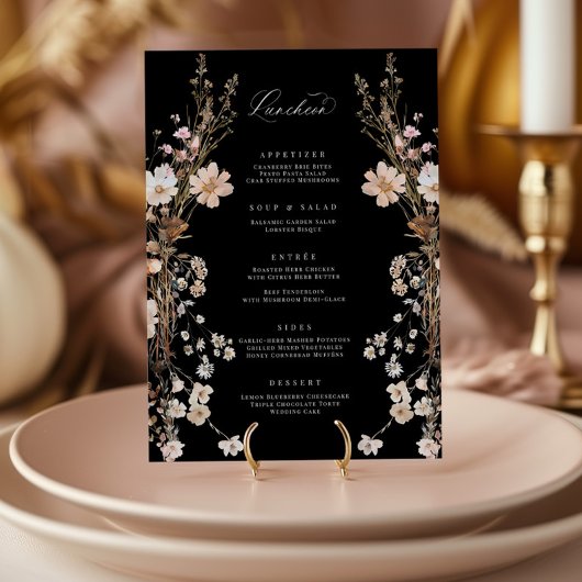 Menu déjeuner Mariage fleur sauvage Boho Fête des 