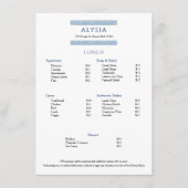Menu déjeuner simple et élégant de restaurant grec (Devant)