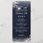 Menu Denim Diamonds Bling Classy Elegant Birthday Party (Devant)