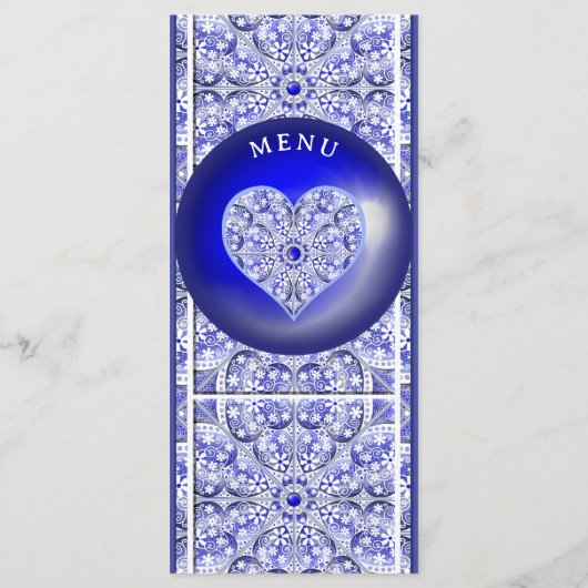 Menu Dentelle en céramique Bleu de Grèce (Dos)