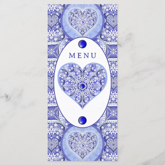 Menu Dentelle en céramique Bleu de Grèce (Dos)