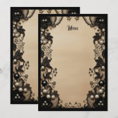 Menu Dentelle noire et perles (Devant / Derrière)