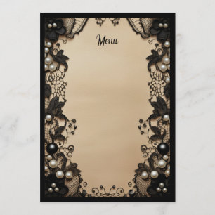 Menu Dentelle noire et perles