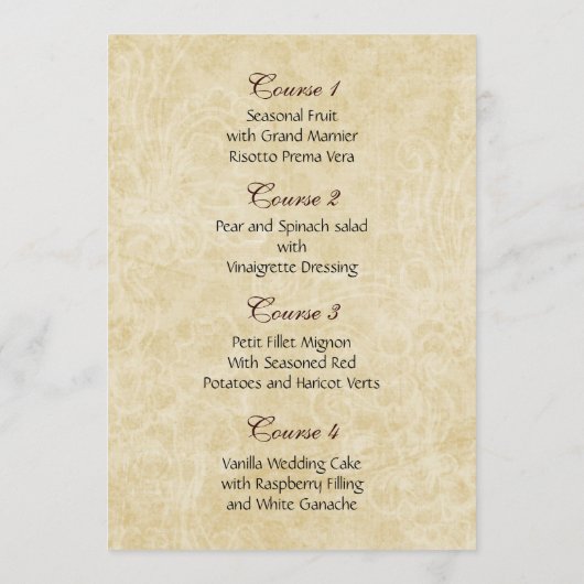 Menu Dentelle rustique enveloppé Mason Jar Mariage (Dos)