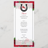 Menu Derby Race Cheval Roses Rouges (Devant)