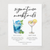 Menu des Blue Lagoon Lemon Drop Mariage Mocktails (Devant)
