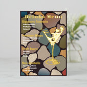 Menu des boissons à feuille d'or rétro (Debout devant)