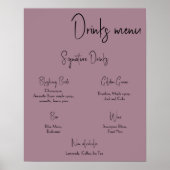 Menu des boissons Affiche de mariage (Devant)