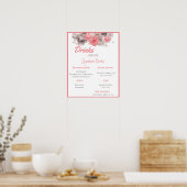 Menu des boissons Affiche de mariage (Cuisine)