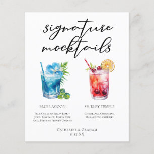 Menu des boissons Blue Lagoon Shirley Temple pour