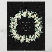 Menu des boissons de mariage à la neige noire + eu (Dos)