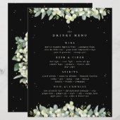 Menu des boissons de mariage à la neige noire + eu (Devant / Derrière)