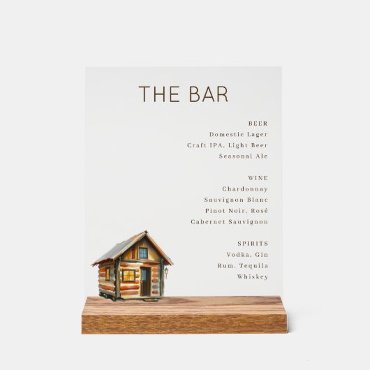 Menu des Boissons du Chalet en Bois Rustique (Recto)