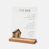 Menu des Boissons du Chalet en Bois Rustique (Angle)