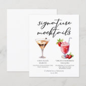 Menu des boissons Mocktails au chocolat et fraise (Devant / Derrière)