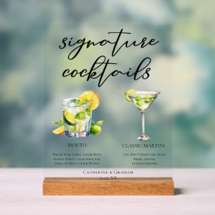 Menu des Cocktails Signature de Mariage Mojito Mar