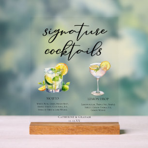 Menu des Cocktails Signature Mojito Lemon Drop Lav