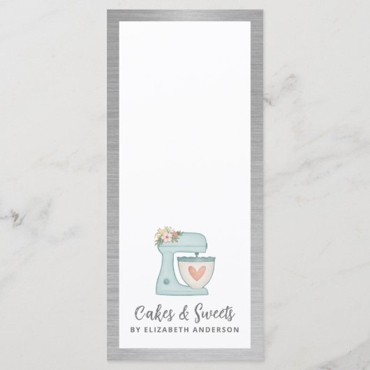 Menu des desserts du chef pâtissier de la boulange (Dos)