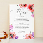 Menu Des pavots. Écriture florale rouge aquarelle maria<br><div class="desc">Menu mariage de jardin botanique fleuri d'été avec des pavots rouges à l'aquarelle. Convient pour l'anniversaire,  l'anniversaire et toute autre fête. Veuillez me contacter si vous avez besoin d'autres articles.</div>