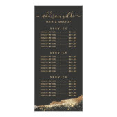 Menu des prix avec écriture scintillante noire et  (Devant)