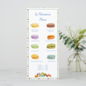 Menu des prix des saveurs de boulangerie de Macaro (Debout devant)