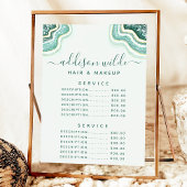 Menu des prix du service de géode d'agate pailleté