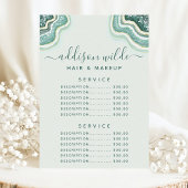 Menu des prix du service Teal Glitter Agate Geode