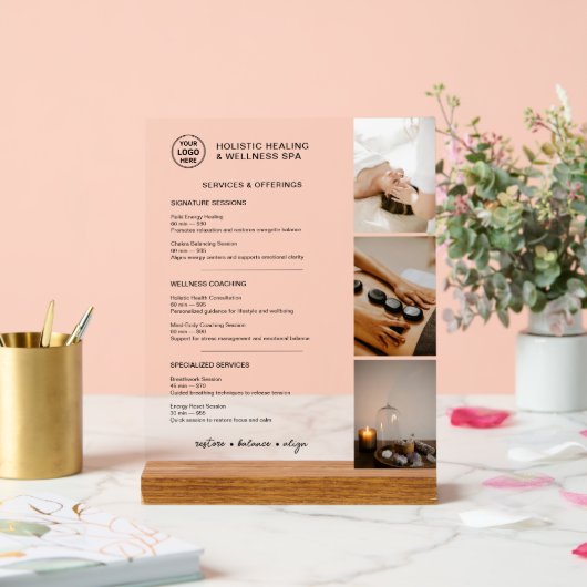 Menu des services de bien-être holistique (Mariage)