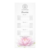 Menu des services du salon de spa Fleur de Lotus r (Devant)