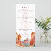 Menu Desert Mountain Watercolor Destination Wedding (Debout devant)