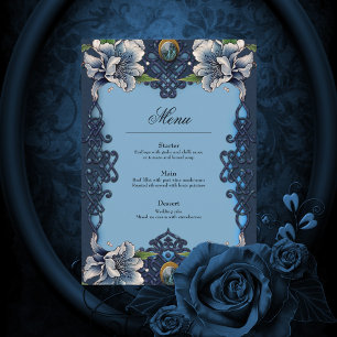 Menu Design élégant bleu celtique