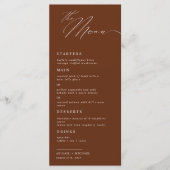 Menu Design élégant Script Calligraphie Mariage Dîner (Devant)