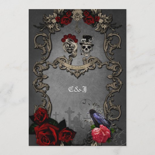 Menu Design gothique avec crânes cool (Dos)