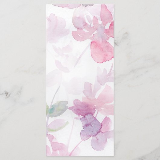 MENU Design Mariage de fleurs d'aquarelle délicate (Dos)