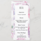 MENU Design Mariage de fleurs d'aquarelle délicate (Devant / Derrière)