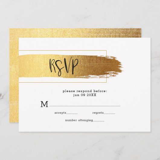 Menu Design moderne de brosse d'or (Devant / Derrière)