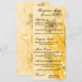 Menu design moderne fleuri doré (Devant / Derrière)