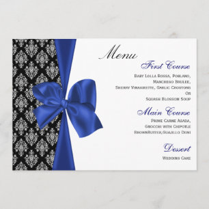 Menu Design ruban Damask FAUX de la marine