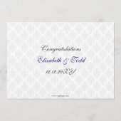 Menu Design ruban Damask FAUX de la marine (Dos)