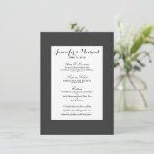 Menu Design simple élégant noir et blanc (Debout devant)