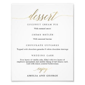 Menu dessert Kies uw grootte Foto Afdruk