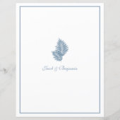 Menu Dessert Personnalisable Blue Palm Mariage 8,5 (Dos)